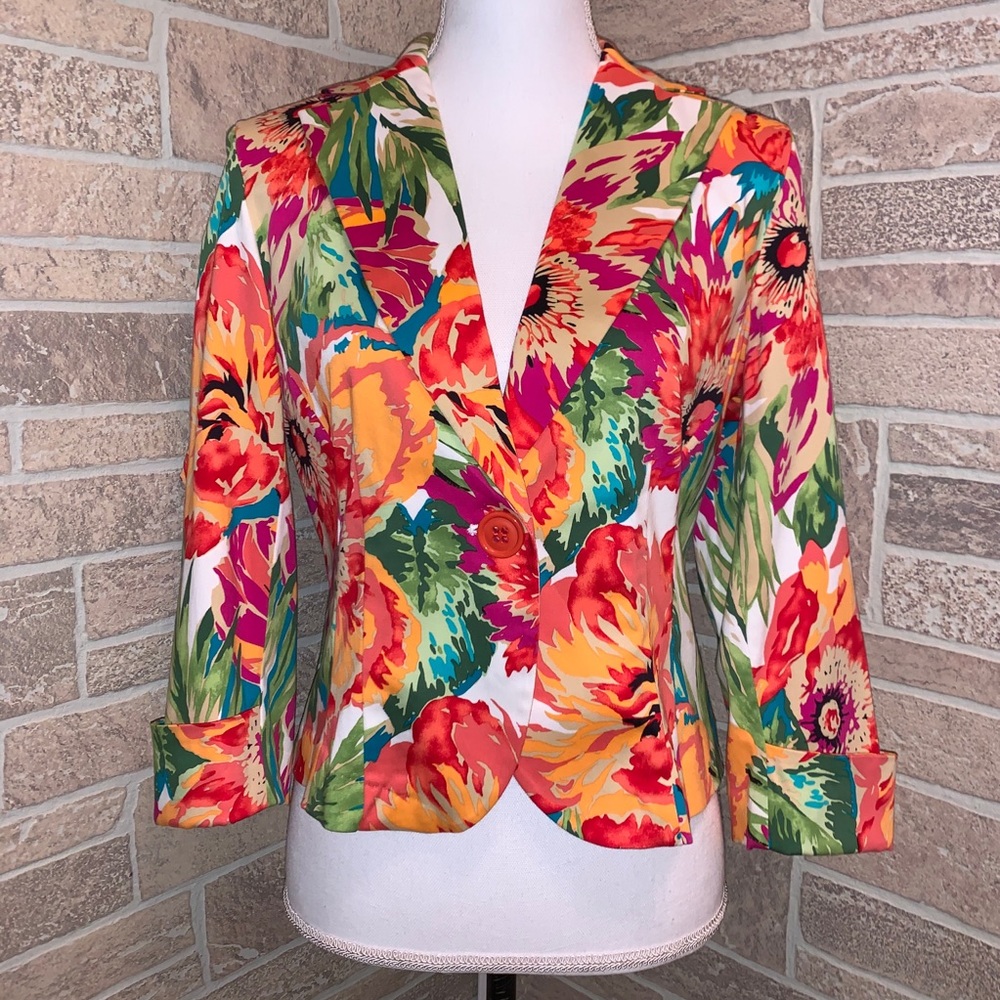 Bandolino Stretch Floral Jacket Blazer